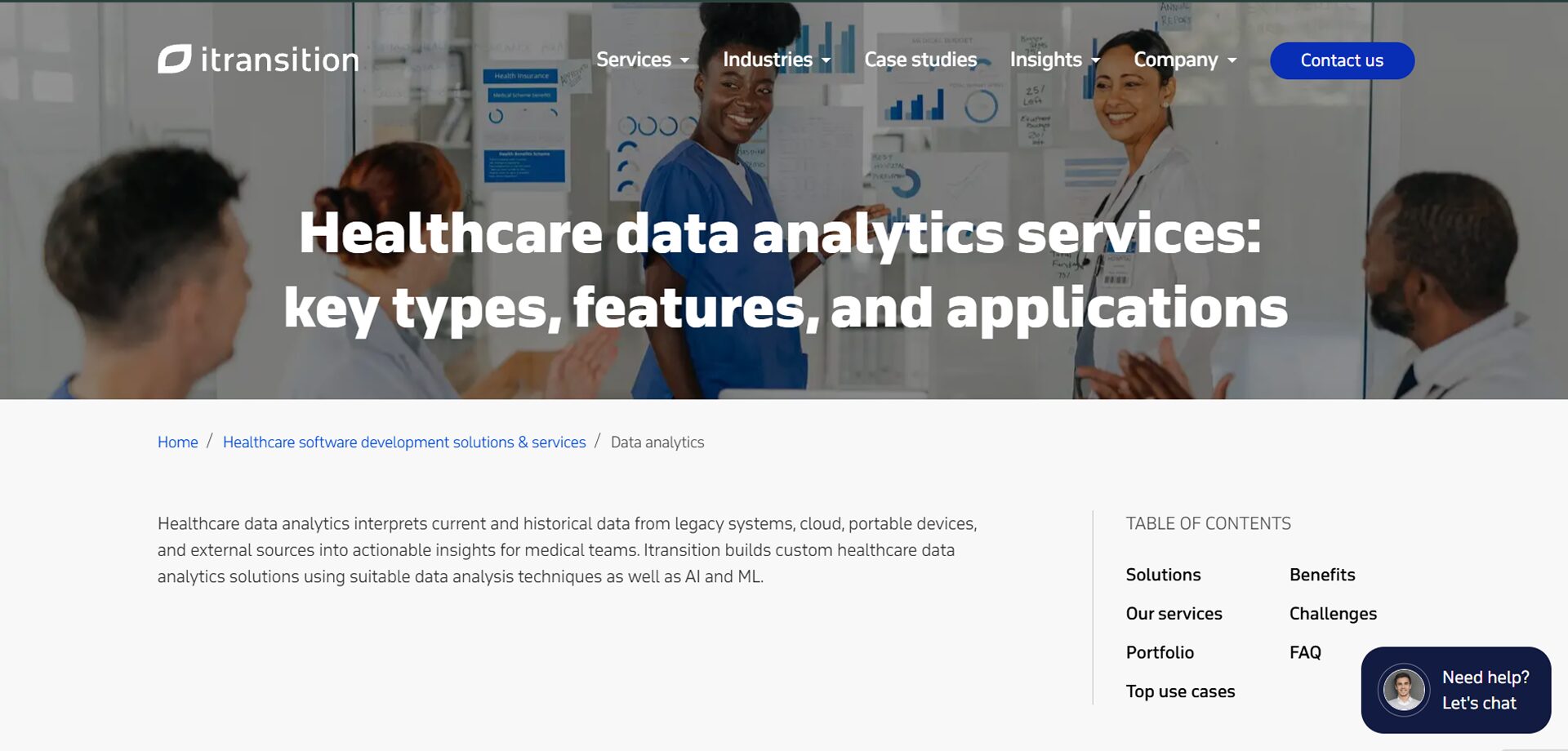Companies providing healthcare data analytics services​