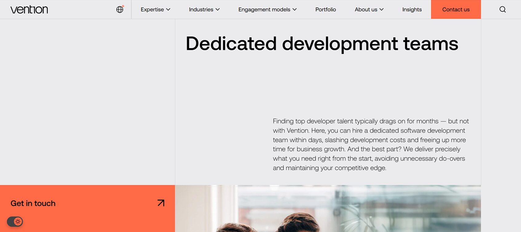 Vention: dedicated development team 