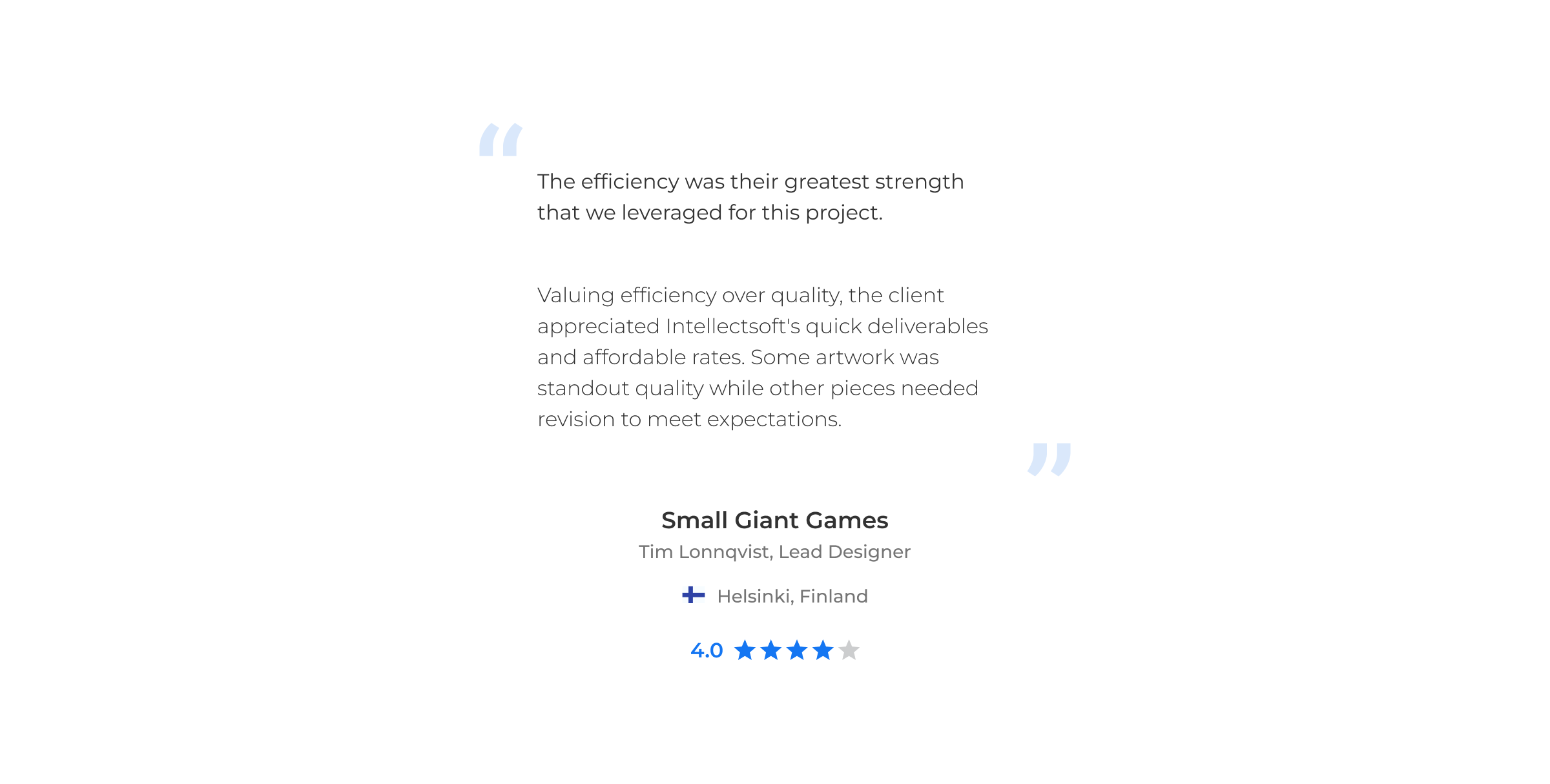 Client testimonials